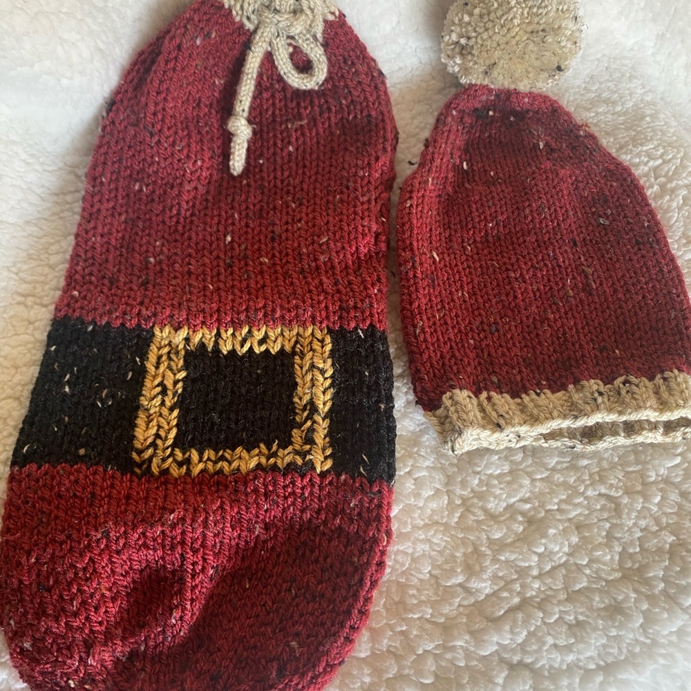 Handmade newborn baby Santa Cacoon Costume